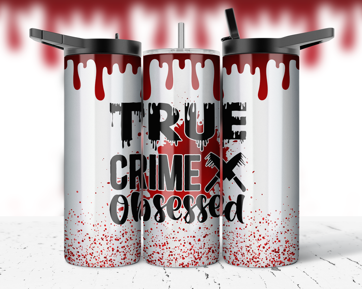 Assorted Ready to Press Sublimation Prints for 20oz Straight Skinny Tumblers (10 Pack) - True Crime