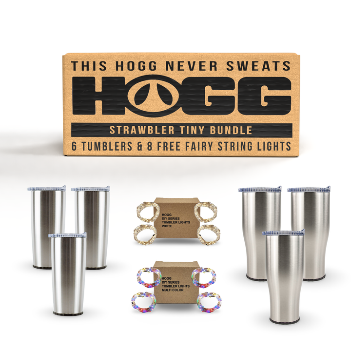 20oz & 30oz Holiday Strawbler Tiny Bundle 6 Tumblers & Free Fairy String Lights | Wholesale Bundle