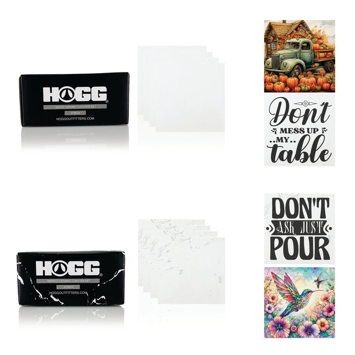 Sublimatable Ceramic Coaster Set - 4 Pack - sublimatable personalized gift blank
