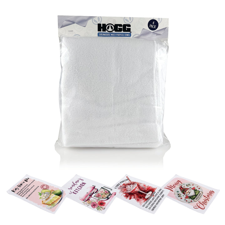 Sublimatable Multi-purpose Towel - 4 Pack - sublimatable textile blank for personalized gifts and sublimation businesses