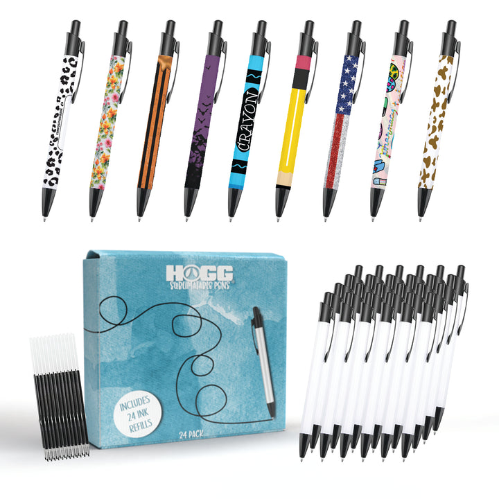 Sublimatable Pens w/ Ink Refills - 24 Pack - sublimatable blank for custom gifts and personalized orders
