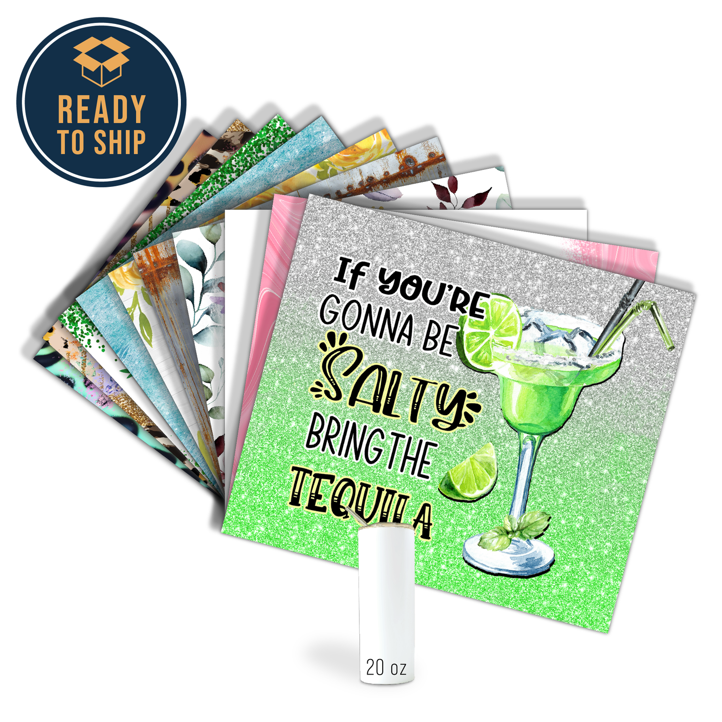 ASSORTED READY TO PRESS SUBLIMATION PRINTS FOR 20oz STRAIGHT SKINNY TUMBLERS (10 PACK) - SARCASM