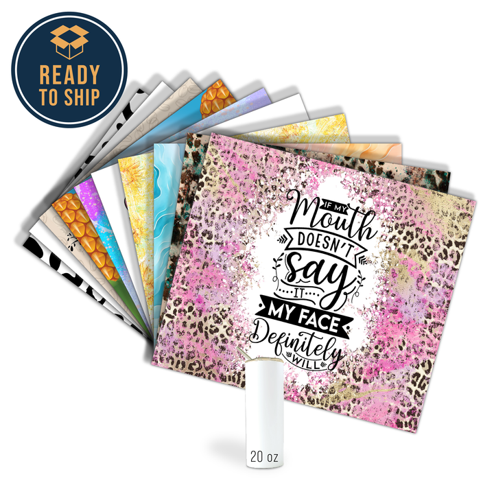 Assorted Ready to Press Sublimation Prints for 20oz Straight Skinny Tumblers (10 Pack) - Sarcasm 2