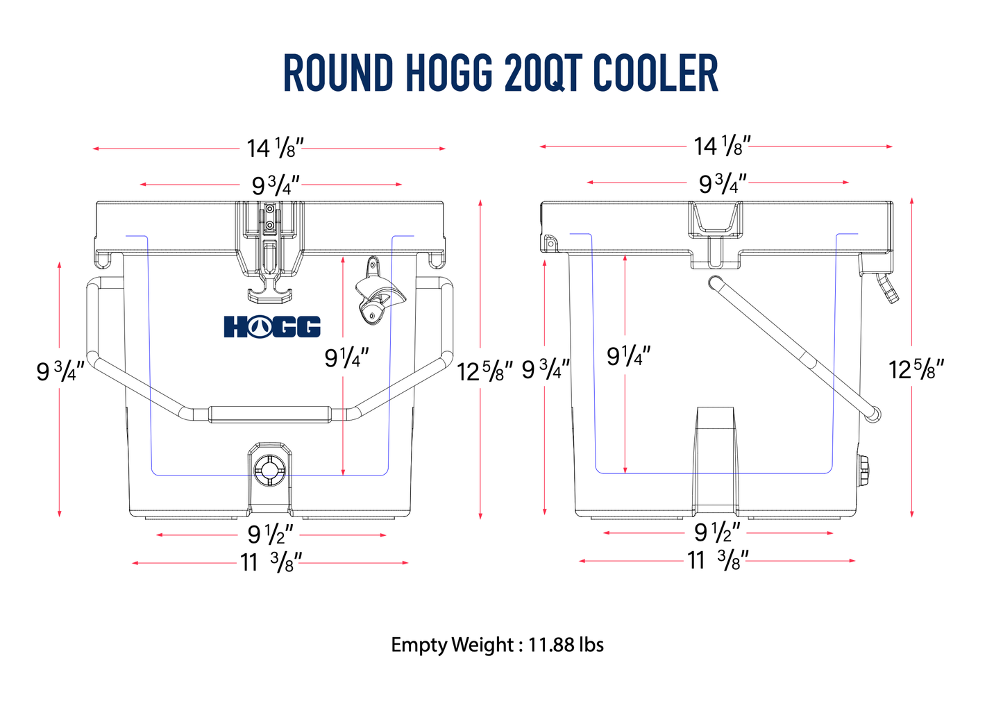 20QT ROUND HOGG COOLERS