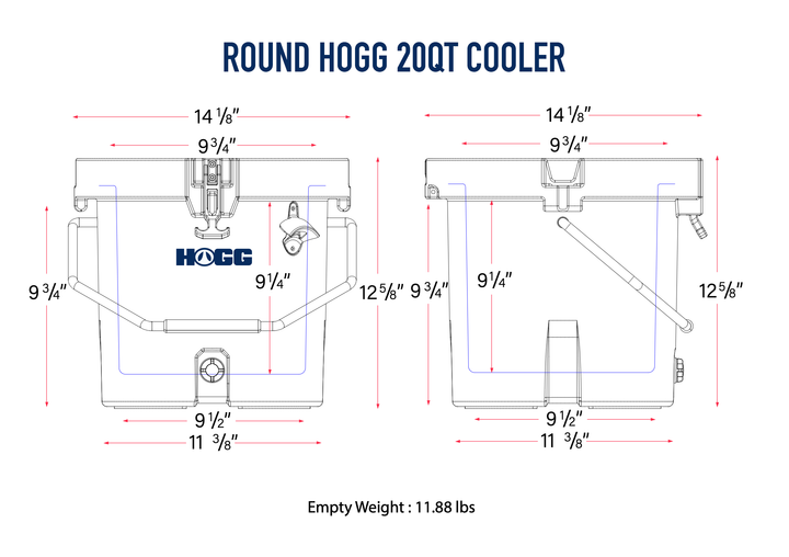20qt Round Hogg Coolers | Insulated Ice Chest