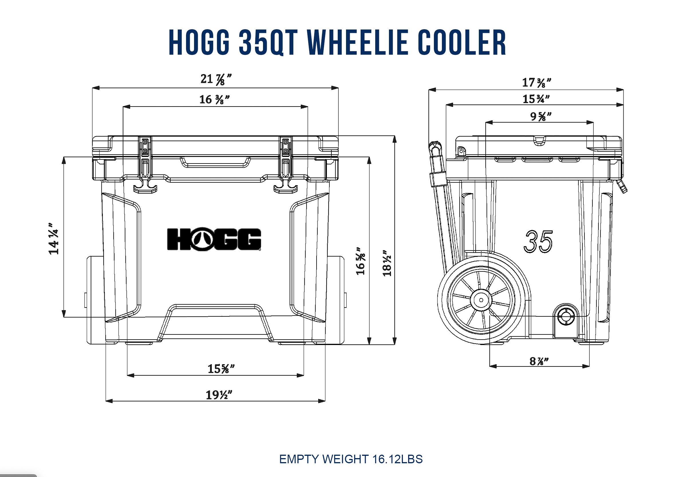 HOGG COOLERS 20qt, 35qt, 45qt, 65qt, 110qt