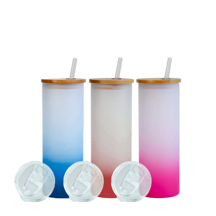 20oz Sublimation Blank Gradient Glass Duo Skinny Tumblers