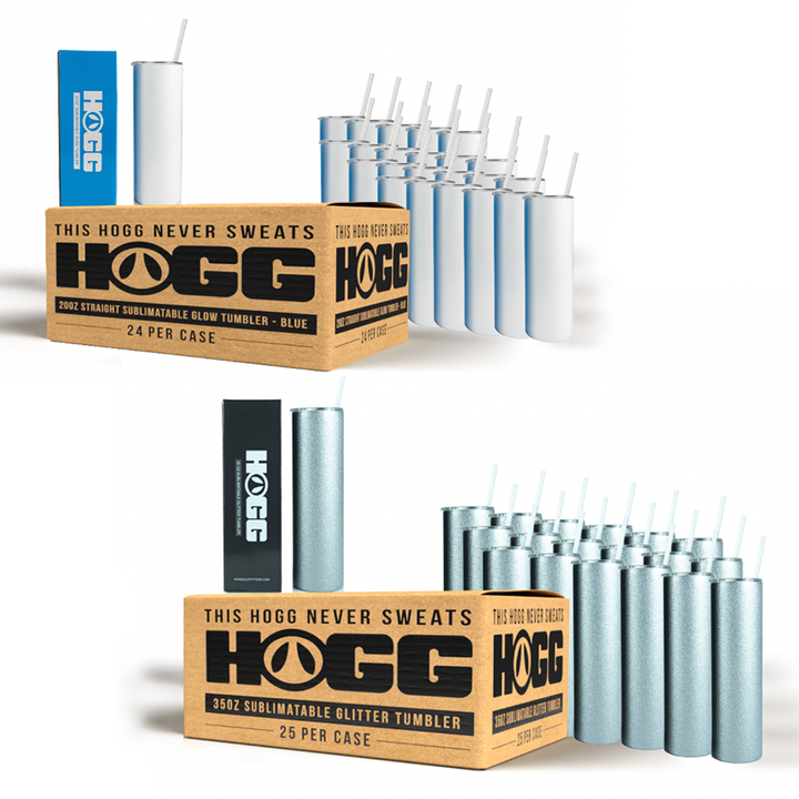 20oz Glow & 35oz Glitter Case Bundle (2 Cases, 49 Units) | Wholesale Sublimation Bundle