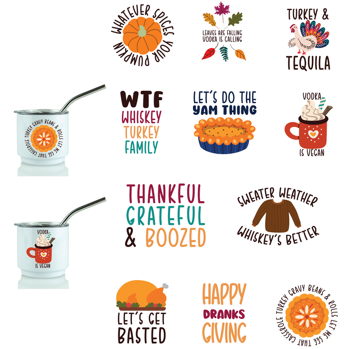 Shot Glass Sayings - Digital Sublimation Designs — Thanksgiving