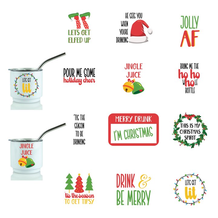 Shot Glass Sayings - Digital Sublimation Designs — Christmas