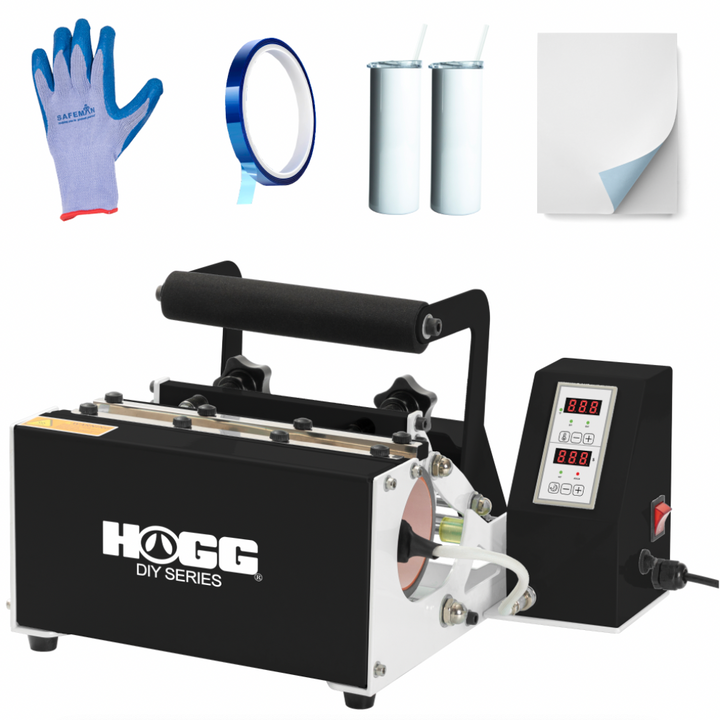 Tumbler Heat Press Machine W/ 2 Free Sublimation Skinny Tumblers & More Bundle