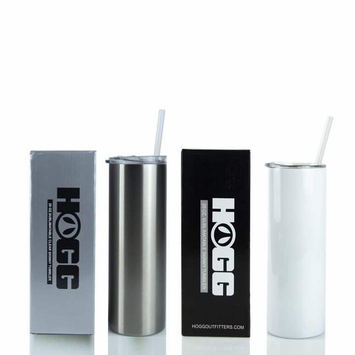 Tiny 20oz Sublimatable Skinny Bundle - Clear & White (6 Units) — White