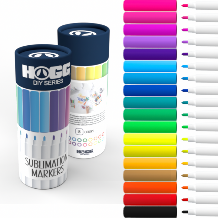 Hogg Diy Sublimation Markers - 18 Colors - sublimatable blank for custom gifts and personalized orders