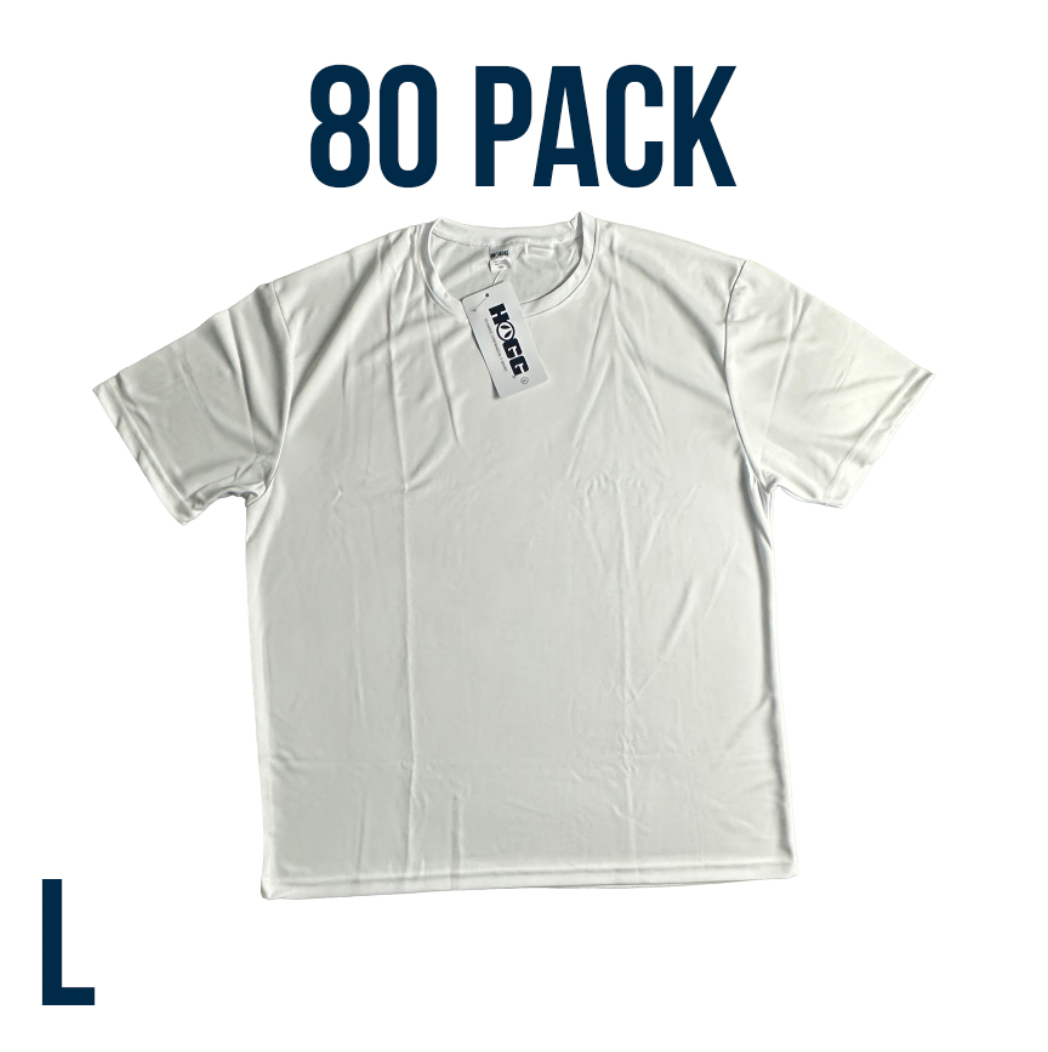 Bulk Deal: Lot of 80 White Classic Sublimation-Ready T-Shirts - Perfect for Customization and Resale