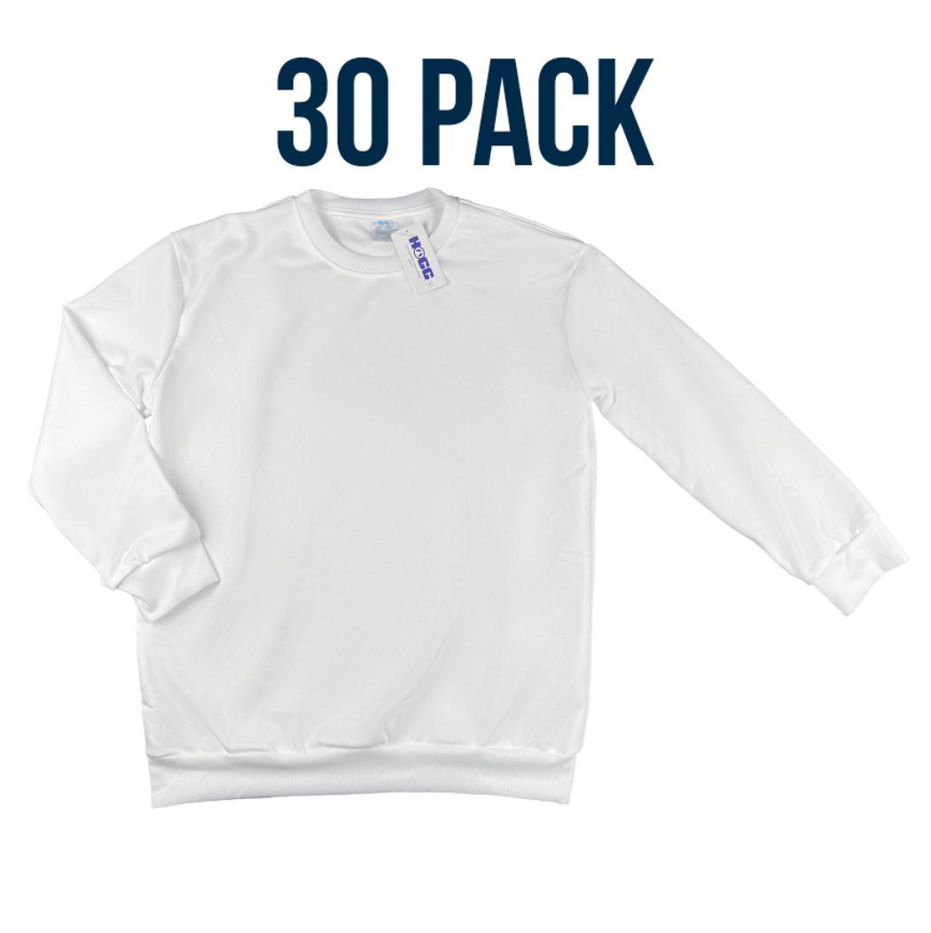 Bulk Deal: Lot of 30 White Sublimatable Sweatshirts - Perfect for Customization & Resale