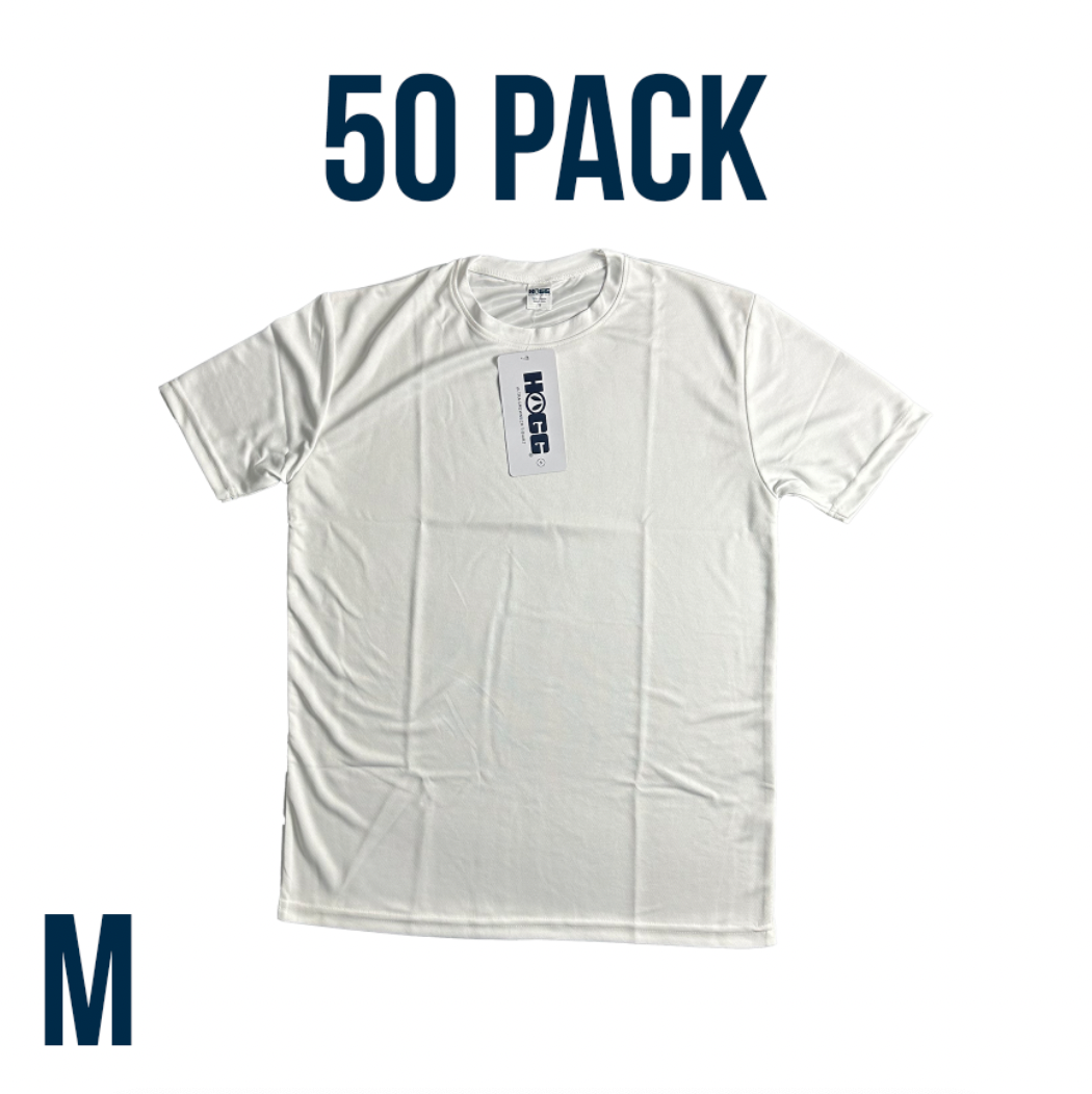 Bulk Deal: Lot of 50 Sublimation-Ready Ultra White T-Shirts - Perfect for Customization and Resale