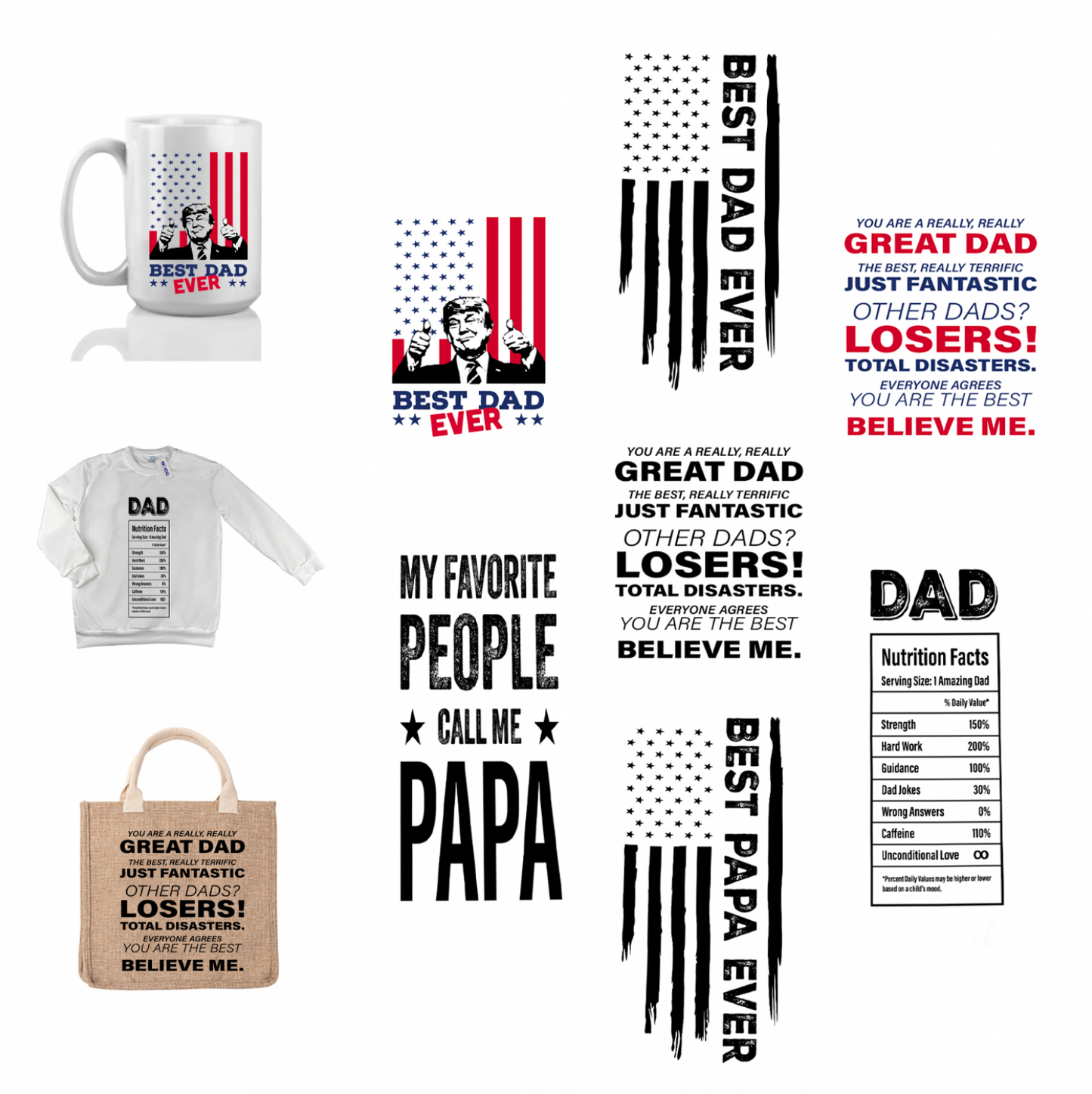 MULTI PRODUCT USE - DIGITAL SUBLIMATION DESIGNS - FATHER'S DAY 2