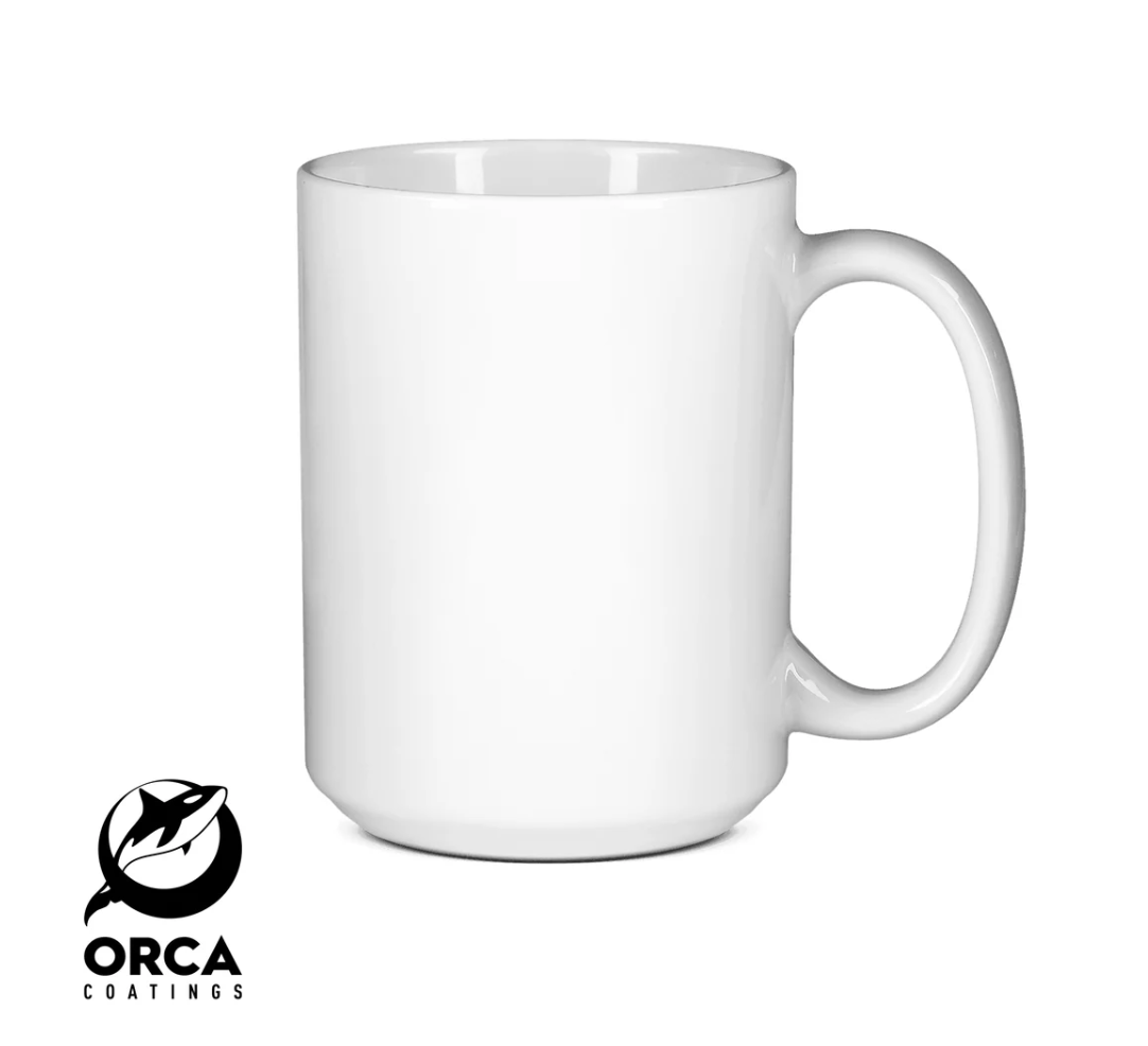 15oz SUBLIMATABLE CERAMIC COFFEE MUG CASE BY ORCA (36 UNITS)