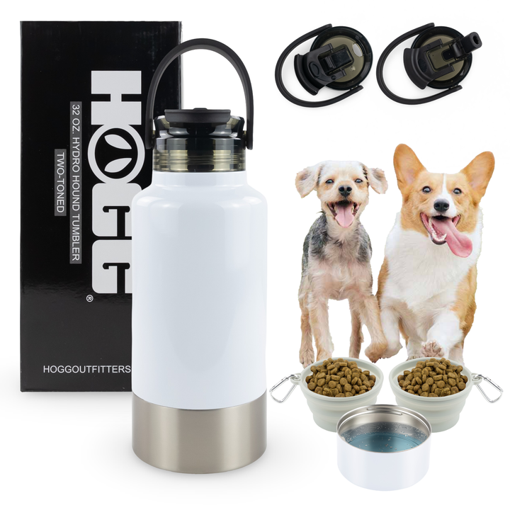 32oz Sublimatable Hydro Hound Tumbler — Two Toned - White/Clear