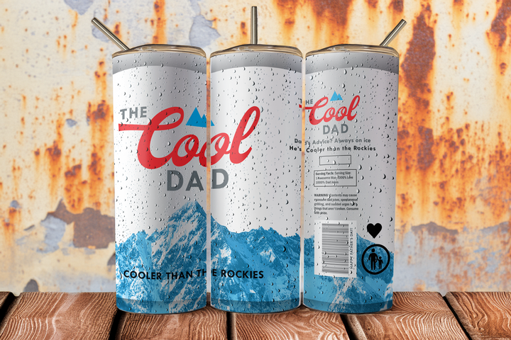 Digital Sublimation Designs - Father's Day 2025 Tumbler Wraps — 20oz Skinny — The Cool Dad