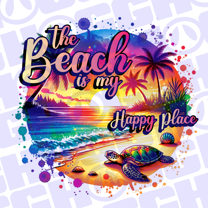 Multi Product Use - Digital Sublimation Designs - Vibrant Beach — Sunset Happy Place