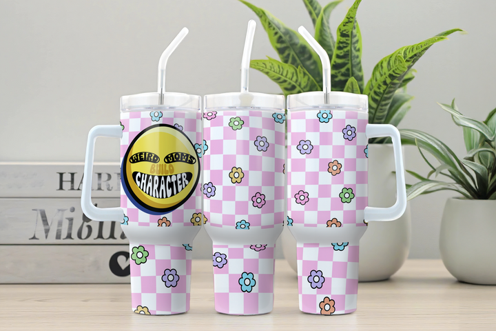 Digital Sublimation Designs - Mother's Day Tumbler Wrap — 40oz Traveler — Funky Smiley