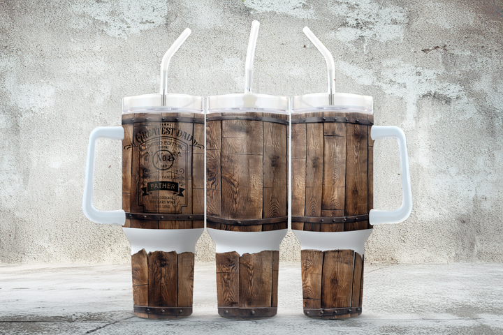 Digital Sublimation Designs - Father's Day 2025 Tumbler Wraps — 40oz Traveler — Dad Vintage Barrel