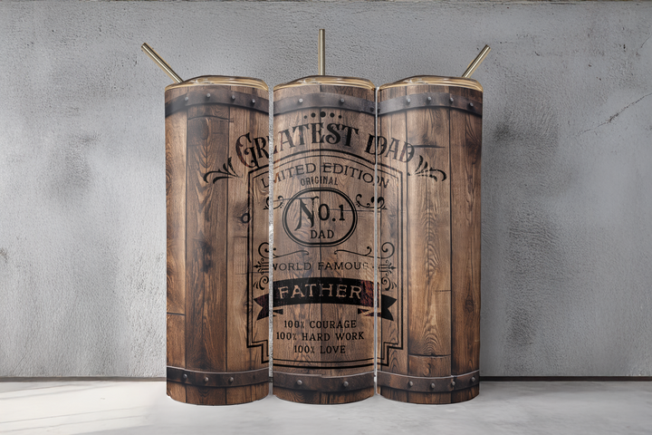 Digital Sublimation Designs - Father's Day 2025 Tumbler Wraps — 40oz Traveler — Dad Vintage Barrel