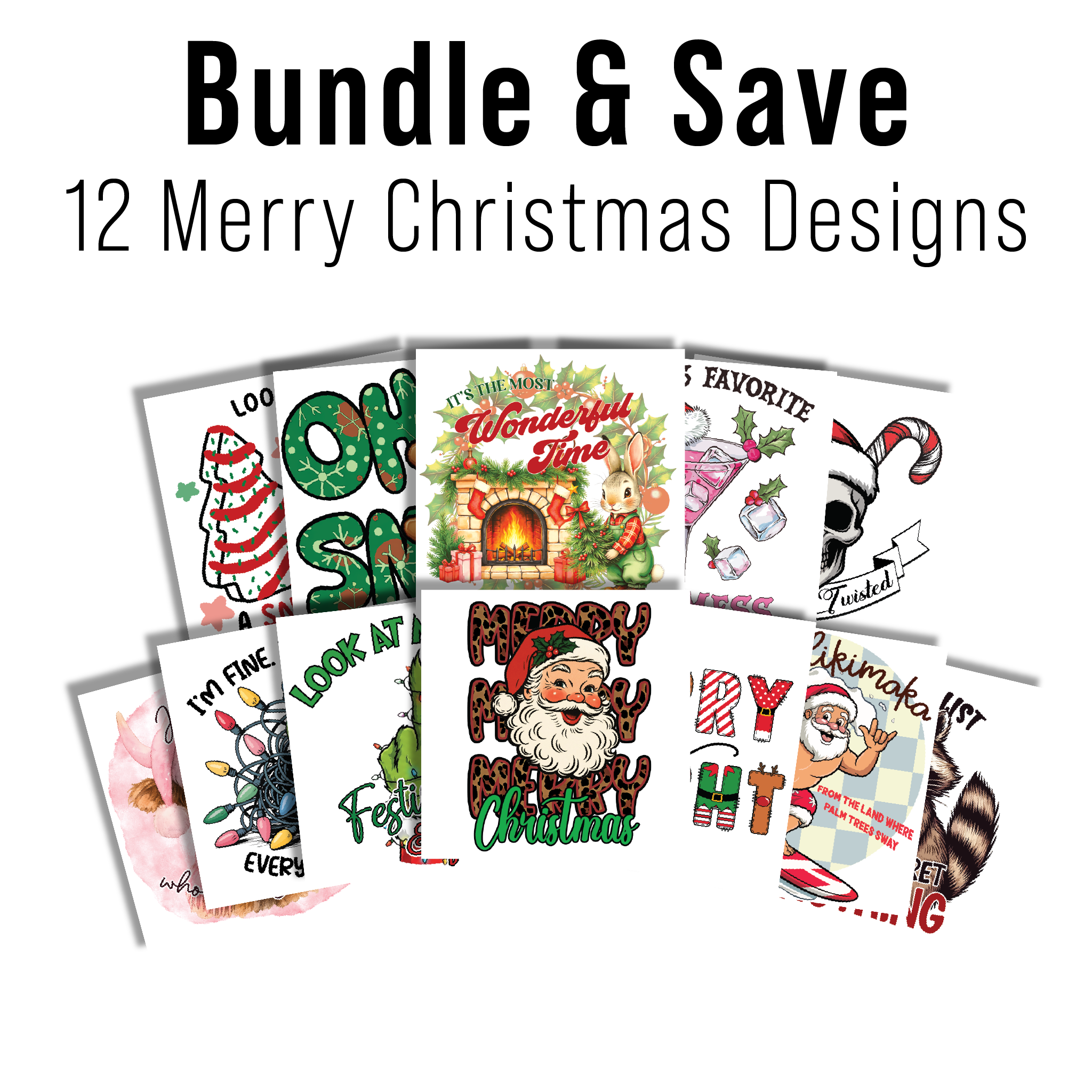 MULTI PRODUCT USE - DIGITAL SUBLIMATION DESIGNS - MERRY CHRISTMAS