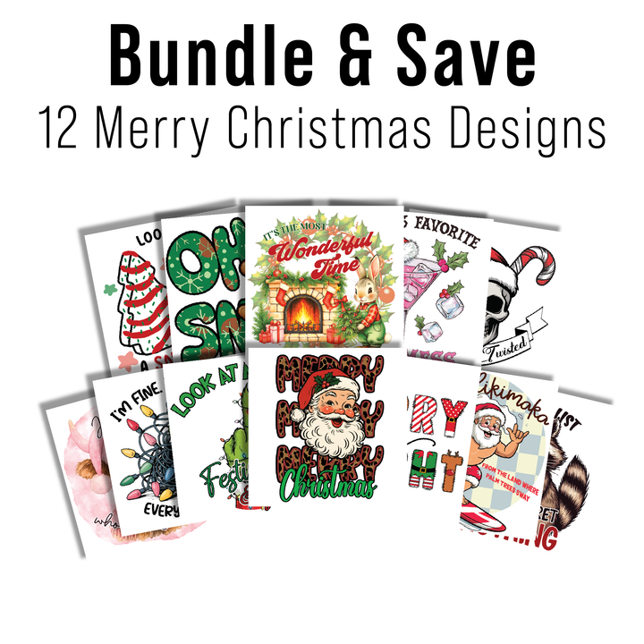 Multi Product Use - Digital Sublimation Designs - Merry Christmas — Bundle And Save All 12 Designs