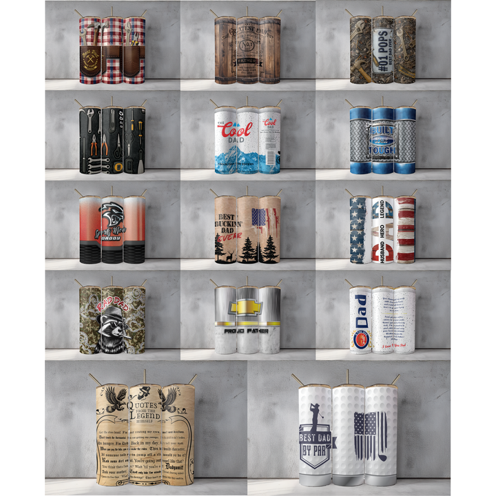 Digital Sublimation Designs - Father's Day 2025 Tumbler Wraps — 30oz Grippy — #1 Pops