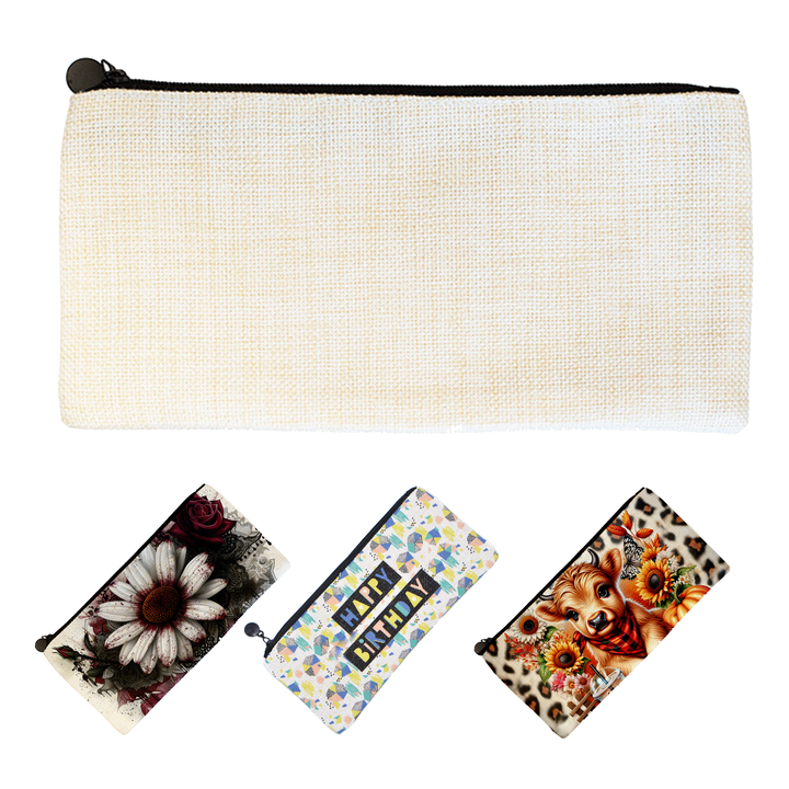 Sublimatable Linen Cosmetic Bag - 4 Pack - sublimatable home decor blank for personalized gifts and custom home decor