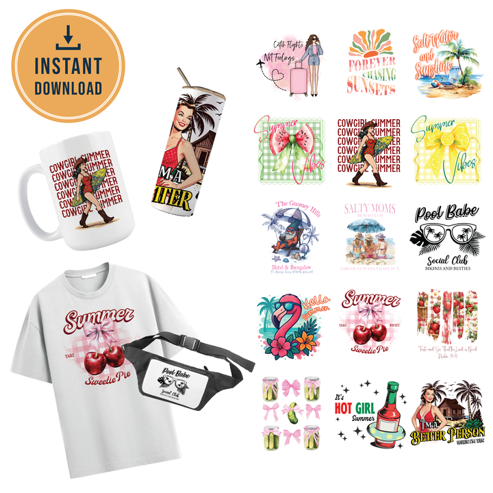 Multi Product Use - Digital Sublimation Designs - Summer Vibes