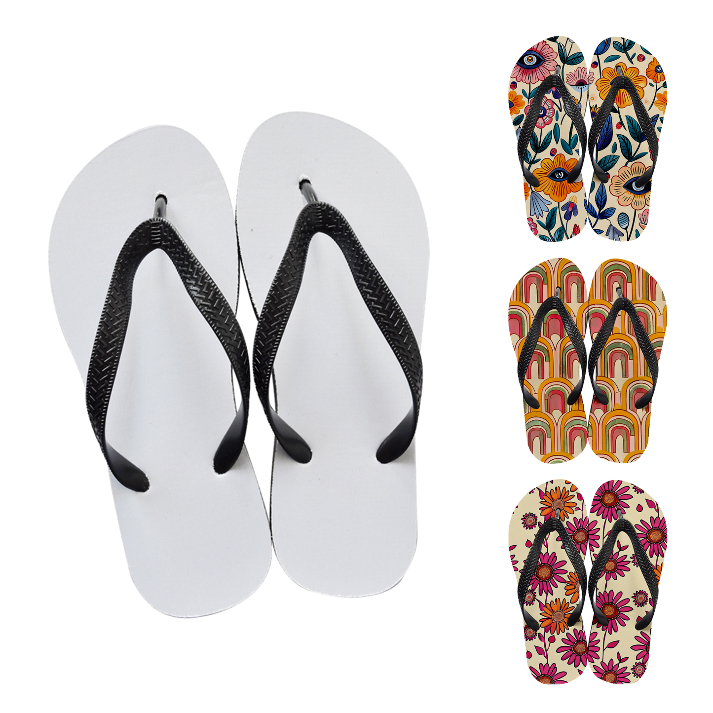 SUBLIMATABLE FLIP FLOPS - BLACK