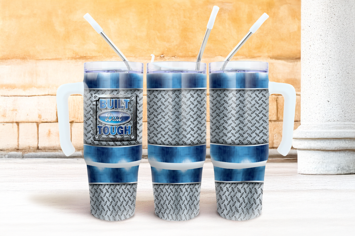 Digital Sublimation Designs - Father's Day 2025 Tumbler Wraps — 40oz Traveler — Dad Built Tough