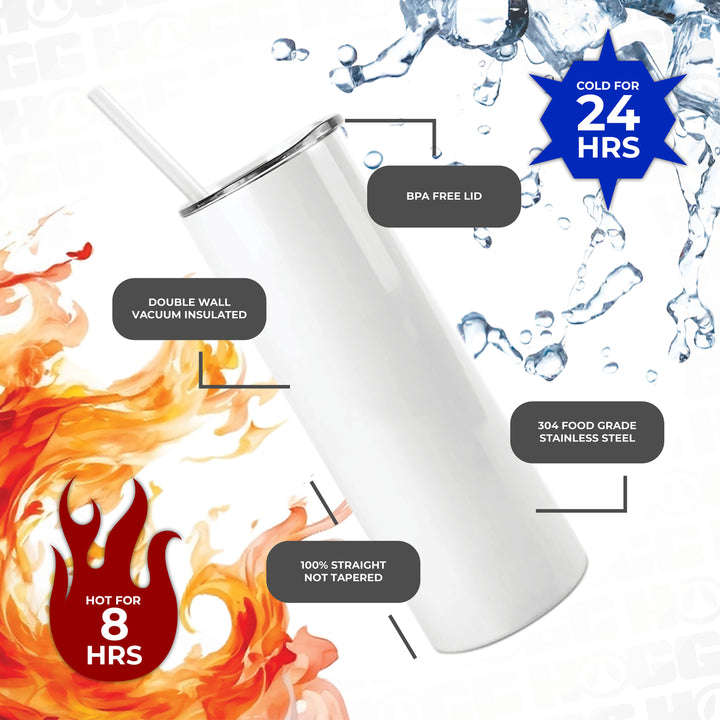 20oz Sublimatable Skinny Tumbler Case (24 Units)