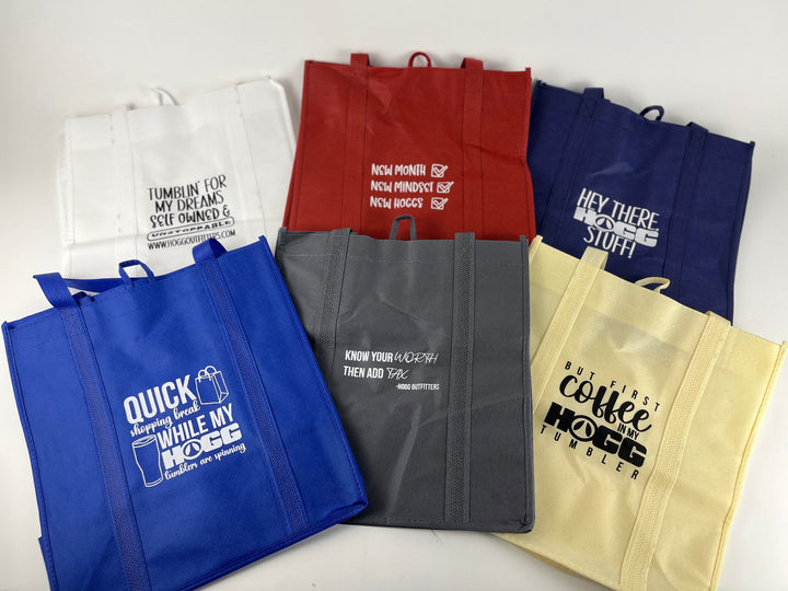 Hogg Tote Bag w/ Printing - scale reference | sublimatable home decor blank
