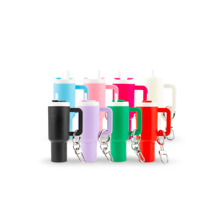 Mini Tumbler Chapstick Holder + Keychain - scale reference | sublimatable accessory blank