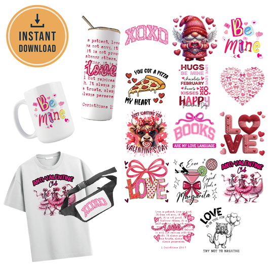 MULTI PRODUCT USE - DIGITAL SUBLIMATION DESIGNS - VALENTINE'S DAY