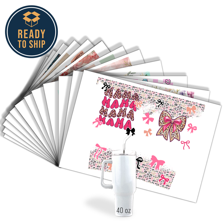 Assorted Ready to Press Sublimation Tumbler Prints (12 Pack) - Mother's Day 2025 — 40oz Traveler
