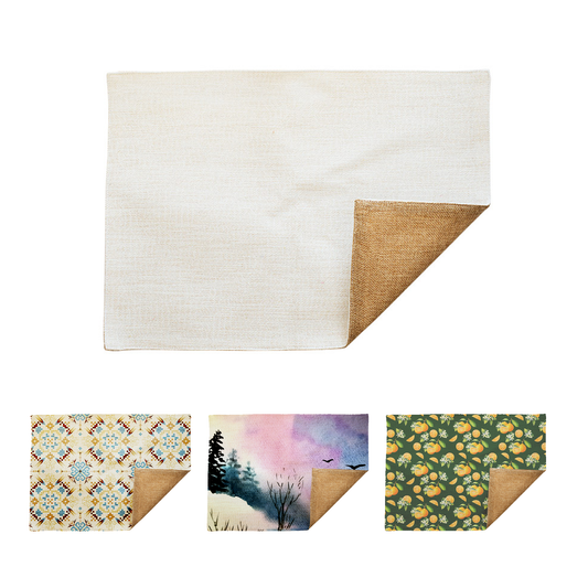 SUBLIMATABLE LINEN PLACEMAT W/ BEIGE BACK