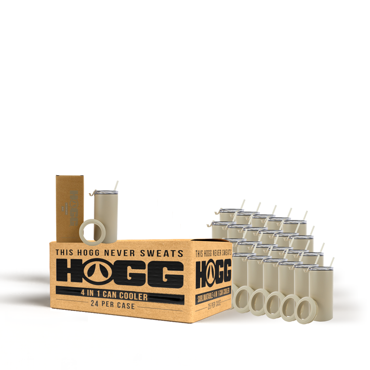 4 in 1 Powder Coated Can Cooler Case (24 Units) — Beige