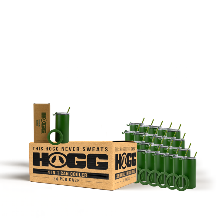 4 in 1 Powder Coated Can Cooler Case (24 Units) — Hunter Green