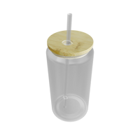 Gobelet canette en verre mat sublimable de 16 oz avec couvercle et paille (caisse de 25 unités)