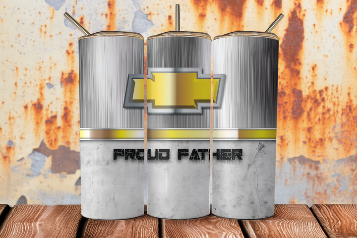 Digital Sublimation Designs - Father's Day 2025 Tumbler Wraps — 30oz Skinny — Proud Car Father
