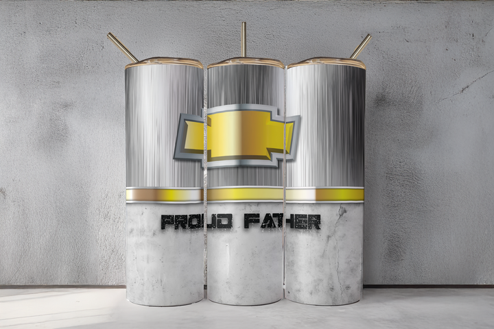 Digital Sublimation Designs - Father's Day 2025 Tumbler Wraps — 30oz Skinny — Proud Car Father