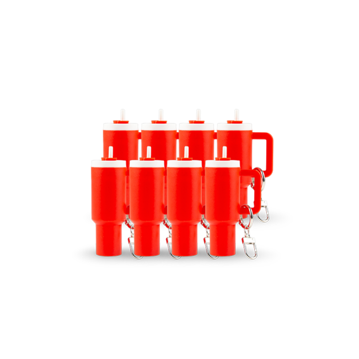 Mini Tumbler Chapstick Holder + Keychain - group view | sublimatable accessory blank