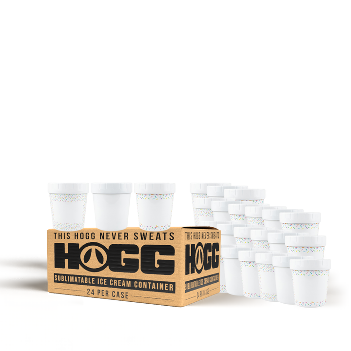 Sublimatable Ice Cream Container Case (24 Units) — Value Pack (24 units, 8 of Each Style)