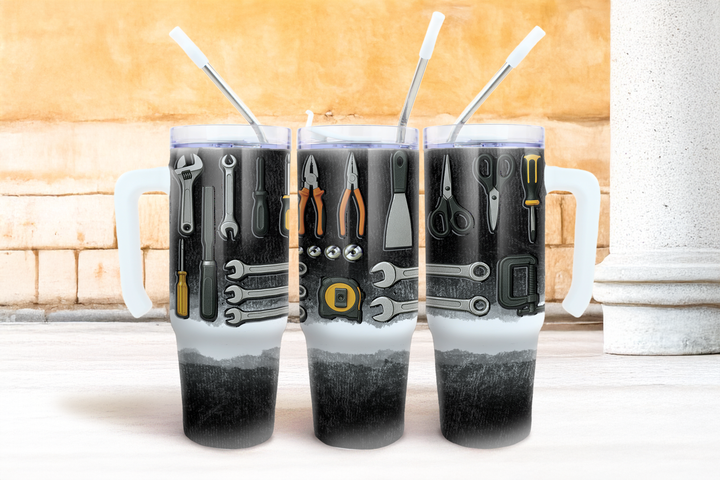 Digital Sublimation Designs - Father's Day 2025 Tumbler Wraps — 40oz Traveler — Dad's Toolbox