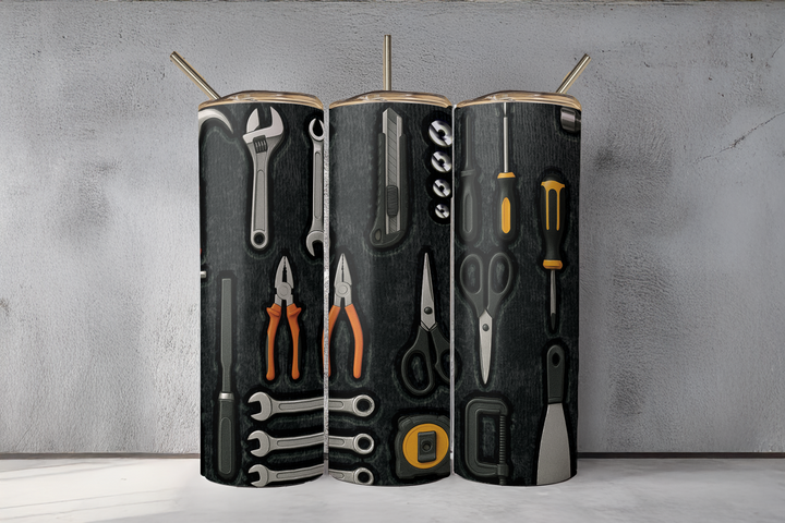 Digital Sublimation Designs - Father's Day 2025 Tumbler Wraps — 40oz Traveler — Dad's Toolbox